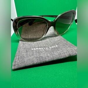 Kenneth Cole Women's Gray Transparent Frame Sunglasses with Gradient Lenses